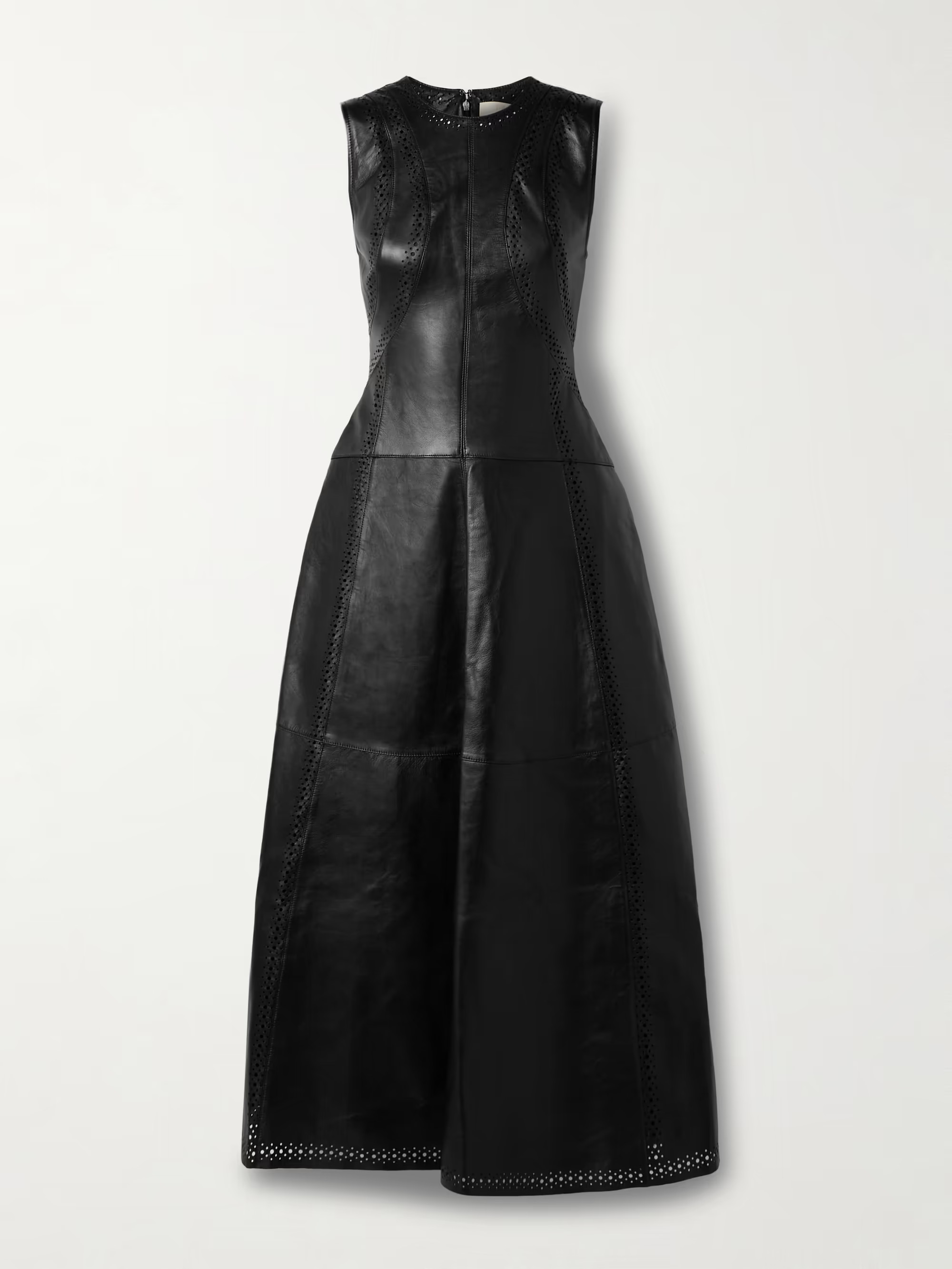 Juliette perforated paneled leather maxi dress | NET-A-PORTER (US)