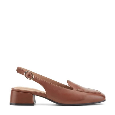 Farida Slingback Loafers - 8.5 / W / Medium Brown Leather | Easy Spirit