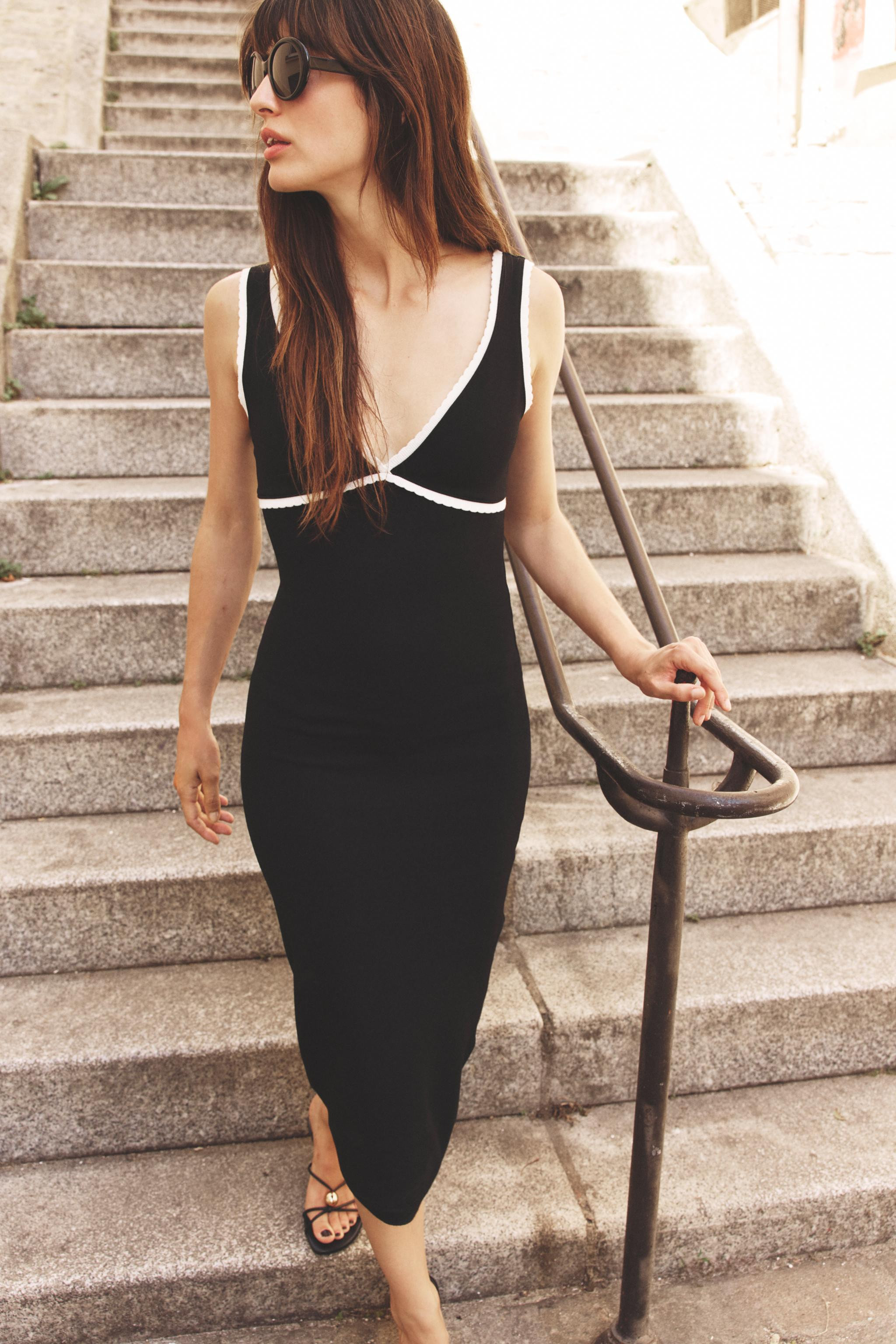 CONTRAST LONG DRESS | Zara US