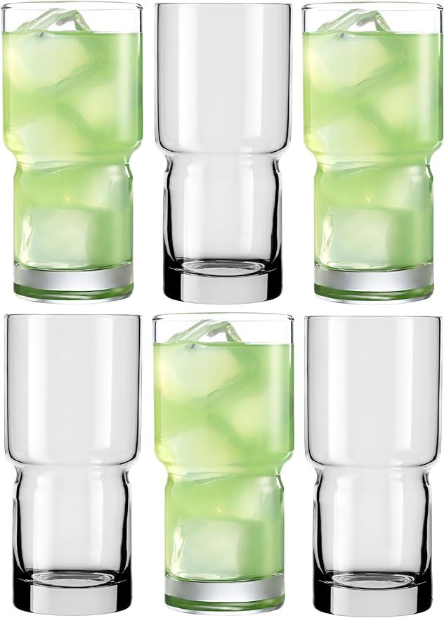 Libbey Newton Cooler Tumbler Glasses Set of 6, Clear Kitchen Glassware Sets for Beverages and Coc... | Amazon (US)