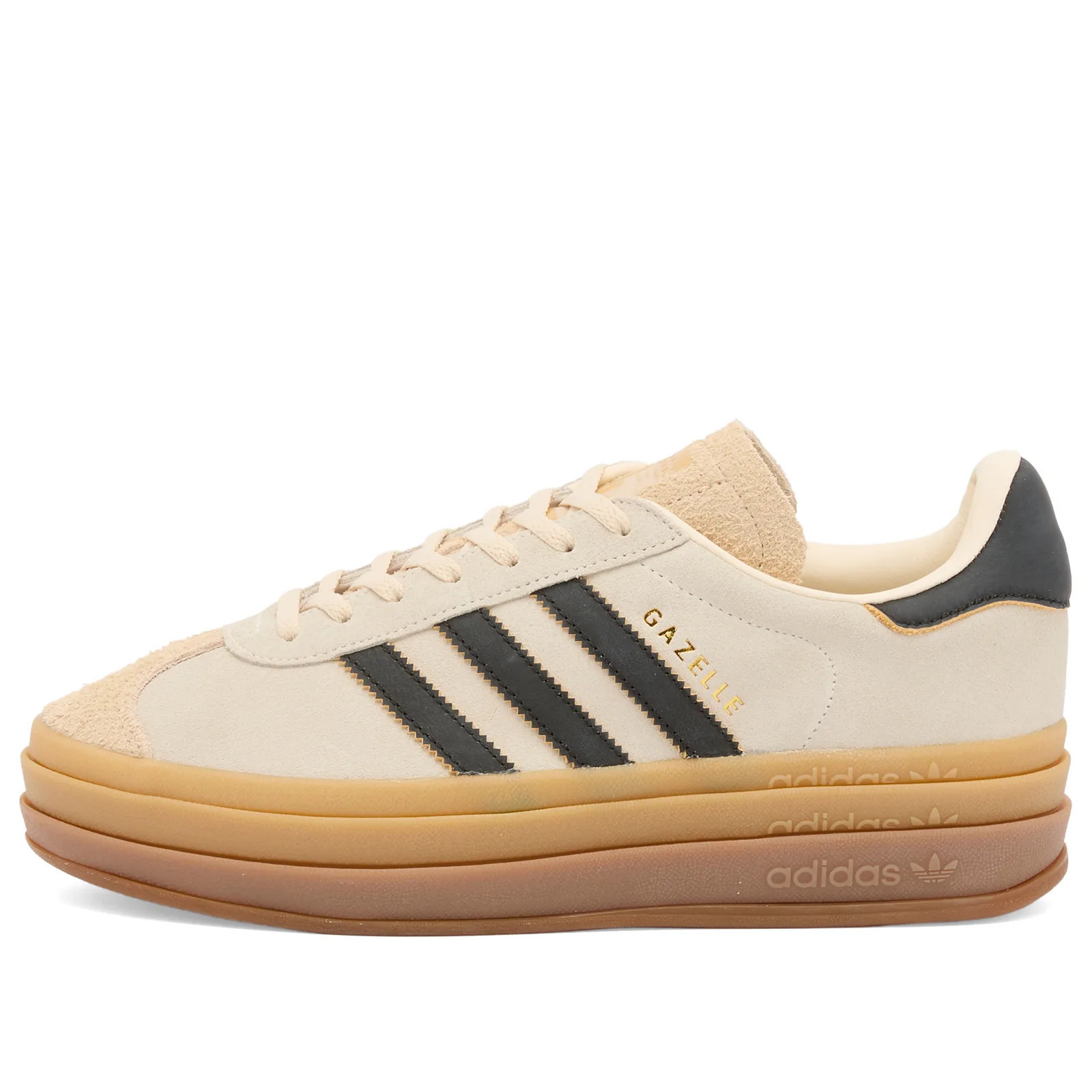 Adidas Women's Gazelle Bold W in Cream White/Black/Sand Strata, Size UK 5 | END. Clothing