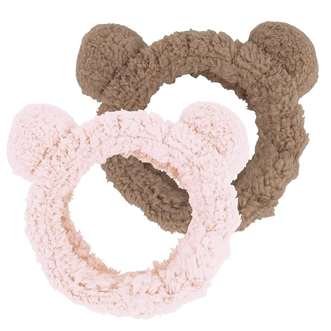 WHAVEL 2PCS Spa Headband - Cute Bear Ears Makeup Headband for Face Wash, Soft Facial Hair Band (P... | Amazon (US)