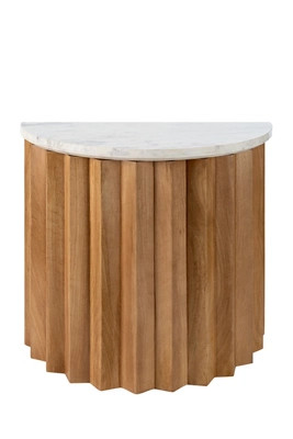 Piestra Marble-Top Demilune End Table | Anthropologie (US)