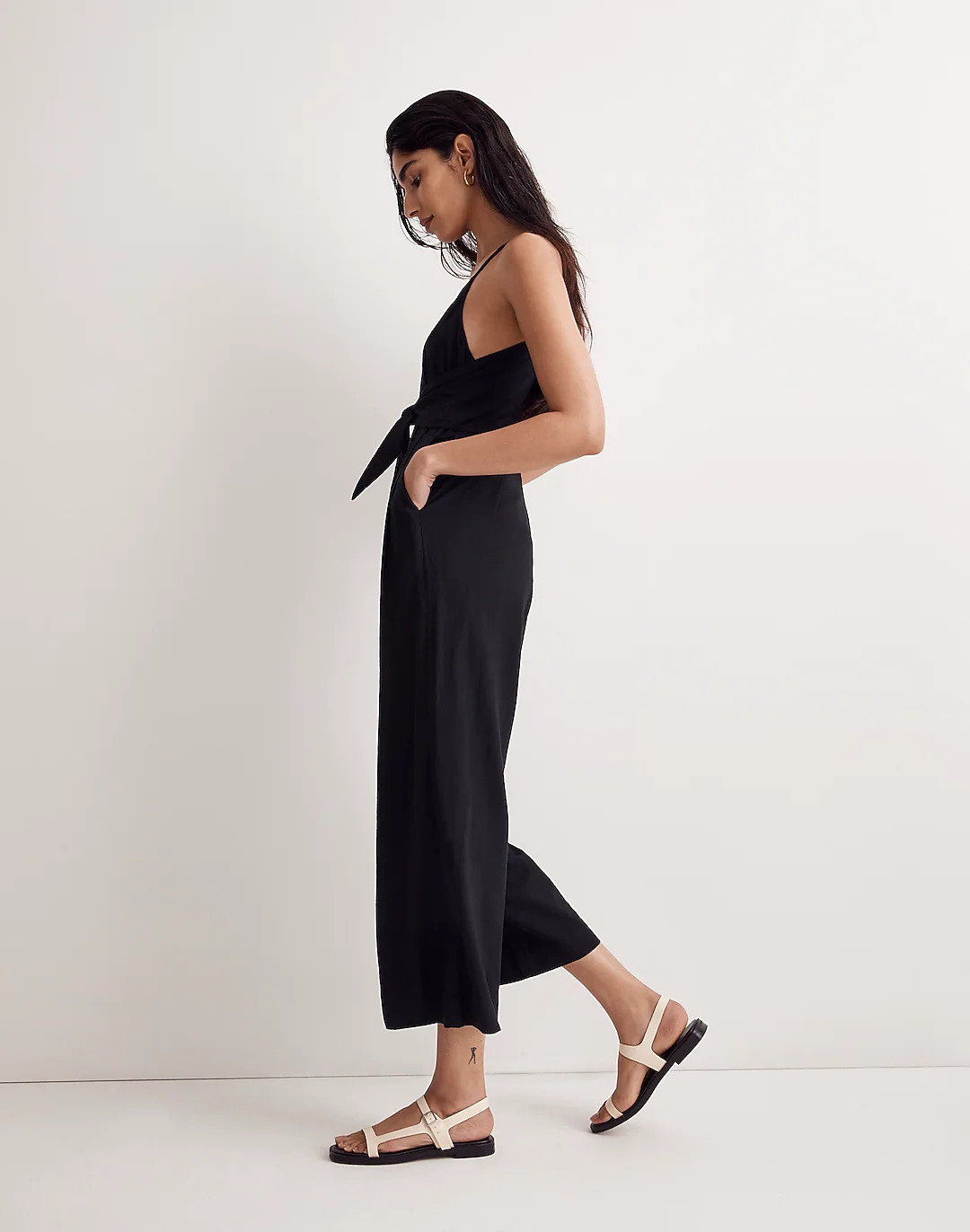 Tie-Waist Crop Wide-Leg Jumpsuit | Madewell