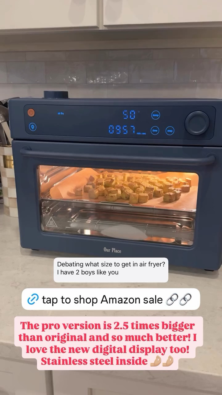 The pro version is 2.5 times bigger than original and so much better! I love the new digital display too! Stainless steel inside 🤌🏼🤌🏼