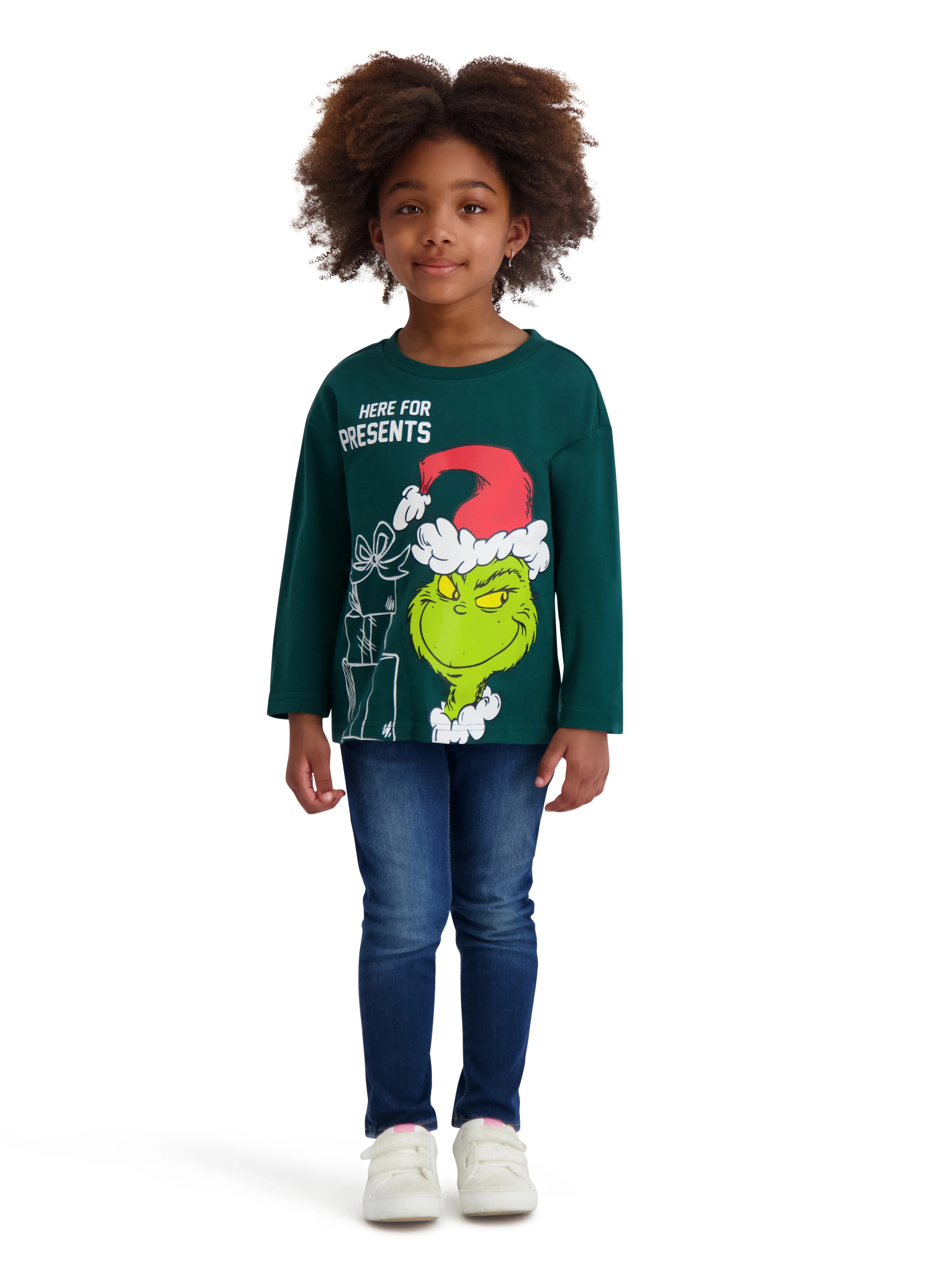 Dr. Seuss The Grinch Toddler Unisex Long Sleeve Green Tee Shirt, Sizes 12M-5T | Walmart (US)