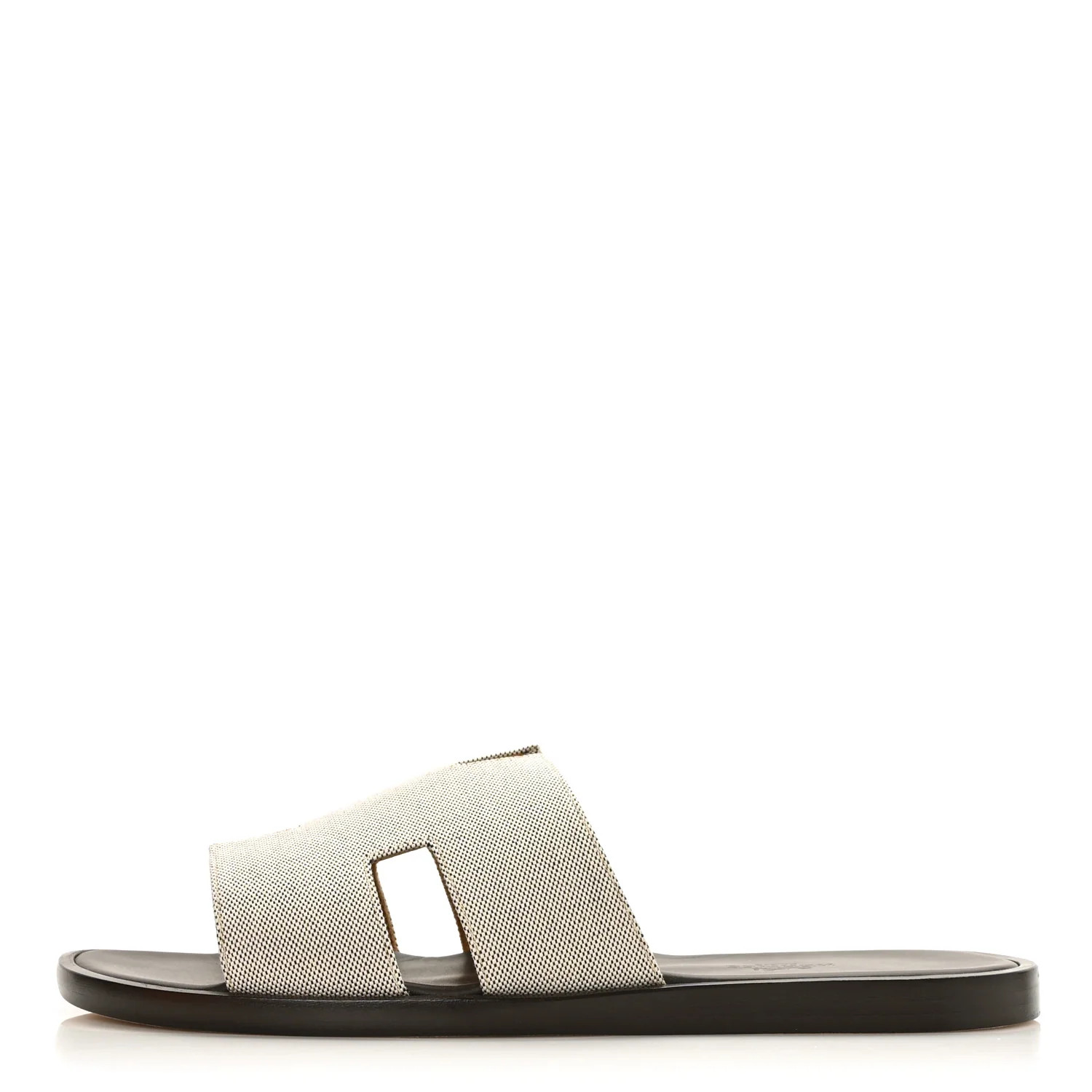 HERMES Canvas Mens Izmir Sandals 40 Prunoir Marron Ebene | FASHIONPHILE (US)