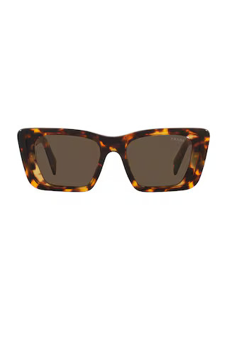 Prada Symbole Evolution Square in Honey Havana & Dark Brown from Revolve.com | Revolve Clothing (Global)