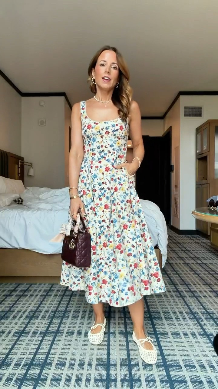 Today’s #ootd here! Floral midi dress from bra-free collection. Wearing XXS petite. Fall outfit. Fall dress. Fall style. Elevated casual outfit. Baby shower outfit. Wedding shower outfit. Woven ballet flats are TTS.

#LTKootd #LTKSeasonal #LTKPetite