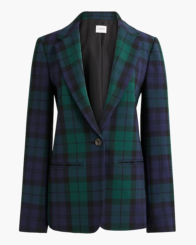 Black Watch plaid one-button blazer | Christmas Outfits Holiday Blazer #LTKover40 #LTKmidsize #LTKU | J.Crew Factory