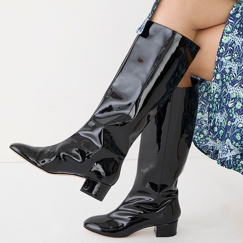Knee-high boots in Italian patent leather | J.Crew US