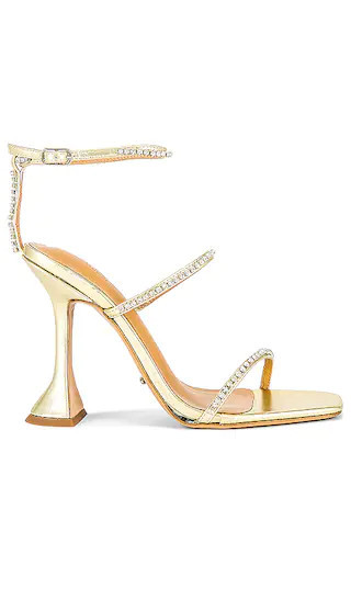 Shy Sandal in Gold Nappa Metallic | Revolve Clothing (Global)