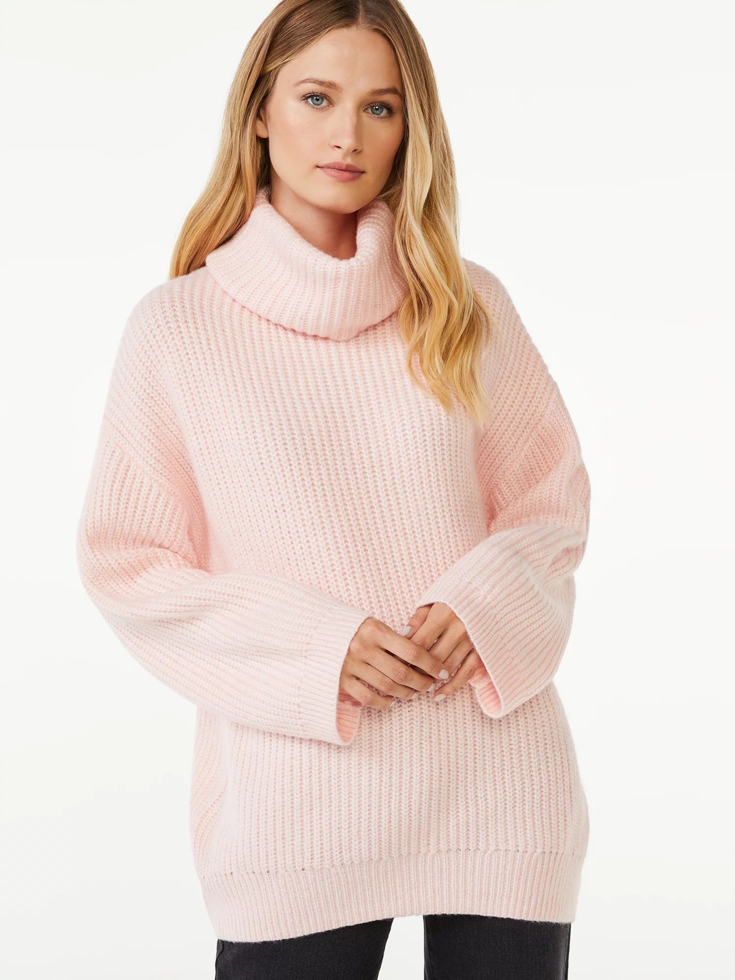 Scoop Women's Cozy Tunic Turtleneck Sweater - Walmart.com | Walmart (US)