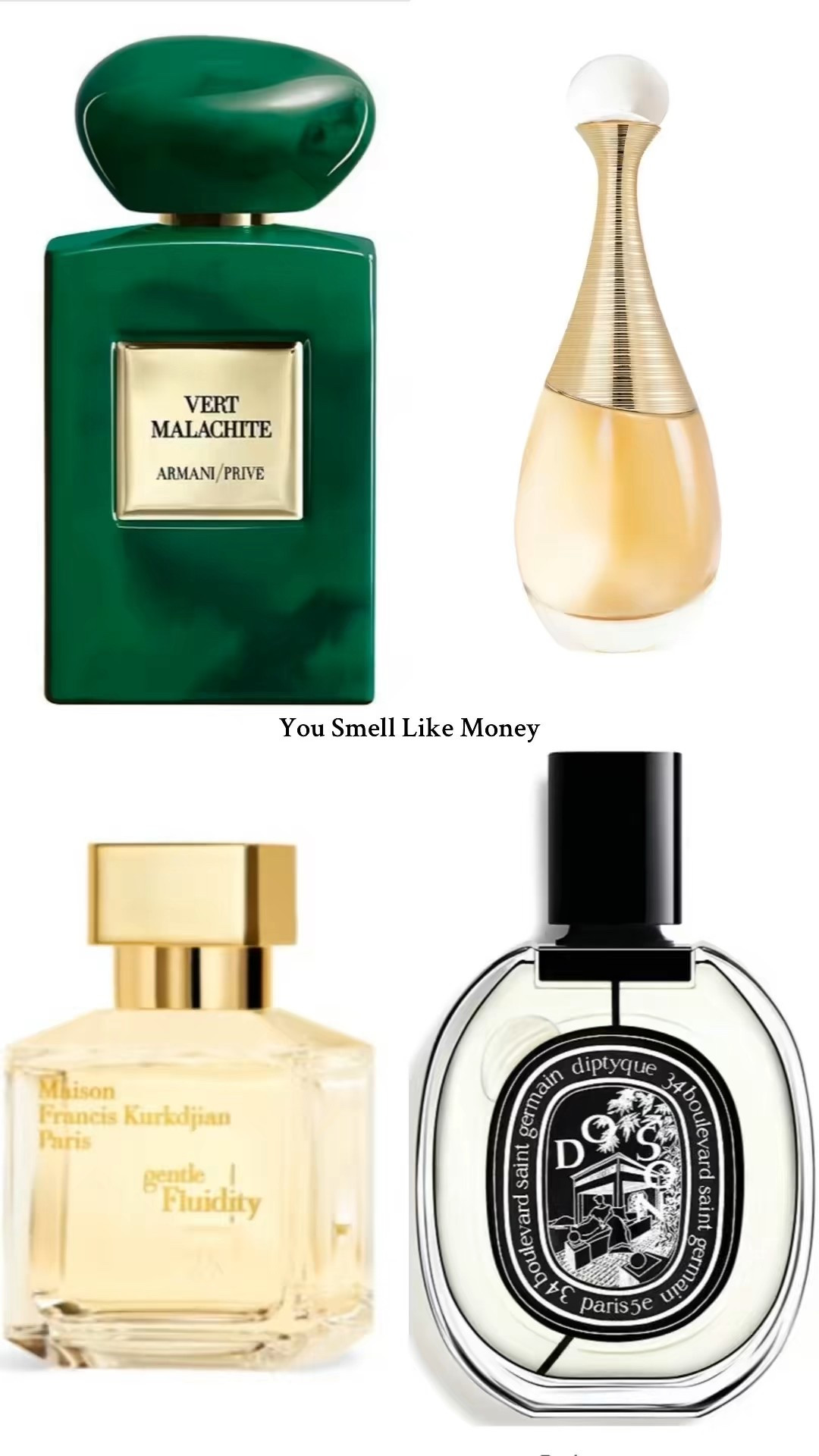 Elevate your scent game this fall with a new signature scent!!

🍾Money
• ARMANI/PRIVE Verte Malachite
• DIOR J'adore Eau de Parfum
• MAISON FRANCIS KURKDIJIAN
Gentle Fluidity Gold
• DIPTYQUE Do Son Eau de Parfum

🖤Mysterious
• CREED Carmina Eau de Parfum
• CHANEL COCO NOIR Eau de Parfum
• LANCOME Absolue Les Parfums Oud Bouquet Eau de Parfum
• TOM FORD Velvet Orchid

🫧 Clean
• BYREDO Mojave Ghost
• LE LABO Another 13
• JO MALONE Peony and Blush Suede
• AMOUAGE Honour

🍨Vanilla
• MUGLER Alien Goddess
• TOM FORD Vanilla Sex
• YVES SAINT LAURENT Libre Intense
• KILLIAN Angel's Share

🥀Seductive
• DIOR Hypnotic Poison
• VERSACE Crystal Noir
• L'INTERDIT Givenchy
• TOM FORD Lost Cherry

What new perfume do you want to try this autumn?

#nicheperfume #fragrance #perfumetok #fragrancetok
#perfumereview 

#LuxuryPerfume #PerfumeLovers #FragranceAddict #PerfumeObsessed #PerfumeCollection #PerfumeOfTheDay #LuxuryFragrance #PerfumeCommunity #PerfumeAddict #FragranceJourney

#LTKBeauty #LTKStyleTip