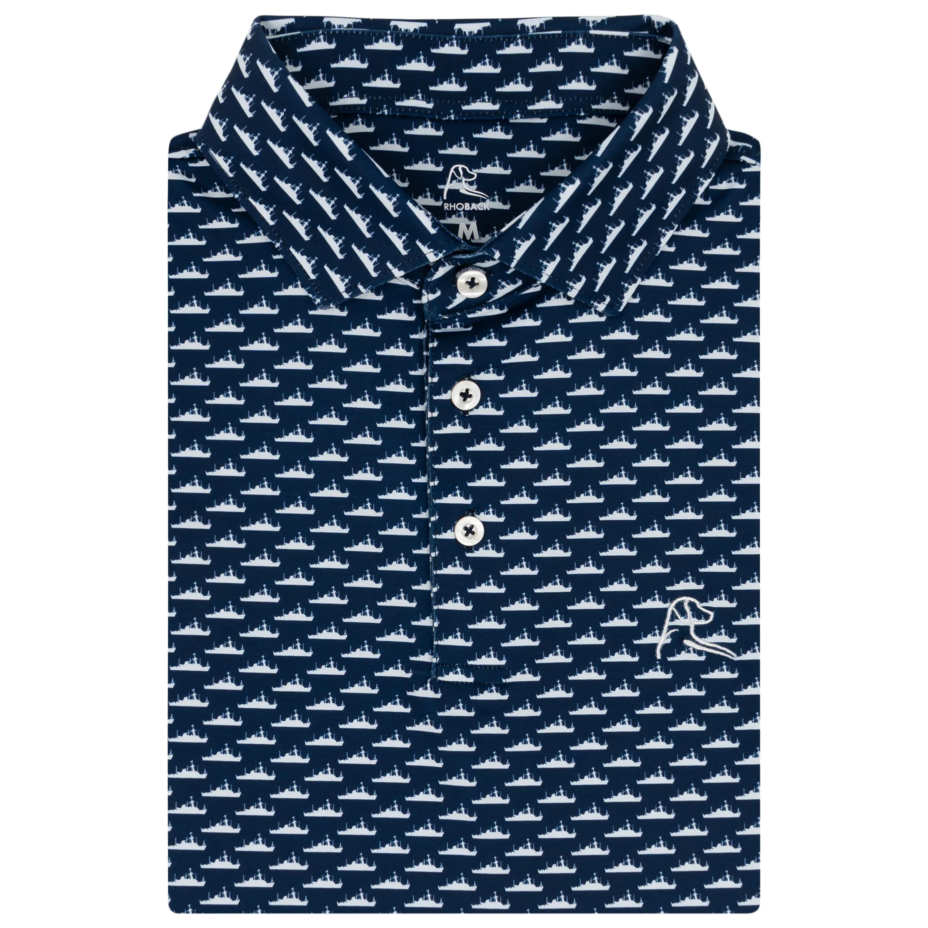 The Fleet 2.0 Performance Polo - Fleet Navy/White - USA | Rhoback | RHOBACK