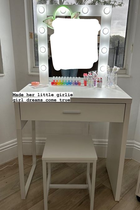 Got this sweet white vanity for my daughters 6th birthday! She loves all things girly like makeup, nail polish and more! 

#LTKfamily #LTKparties #LTKkids