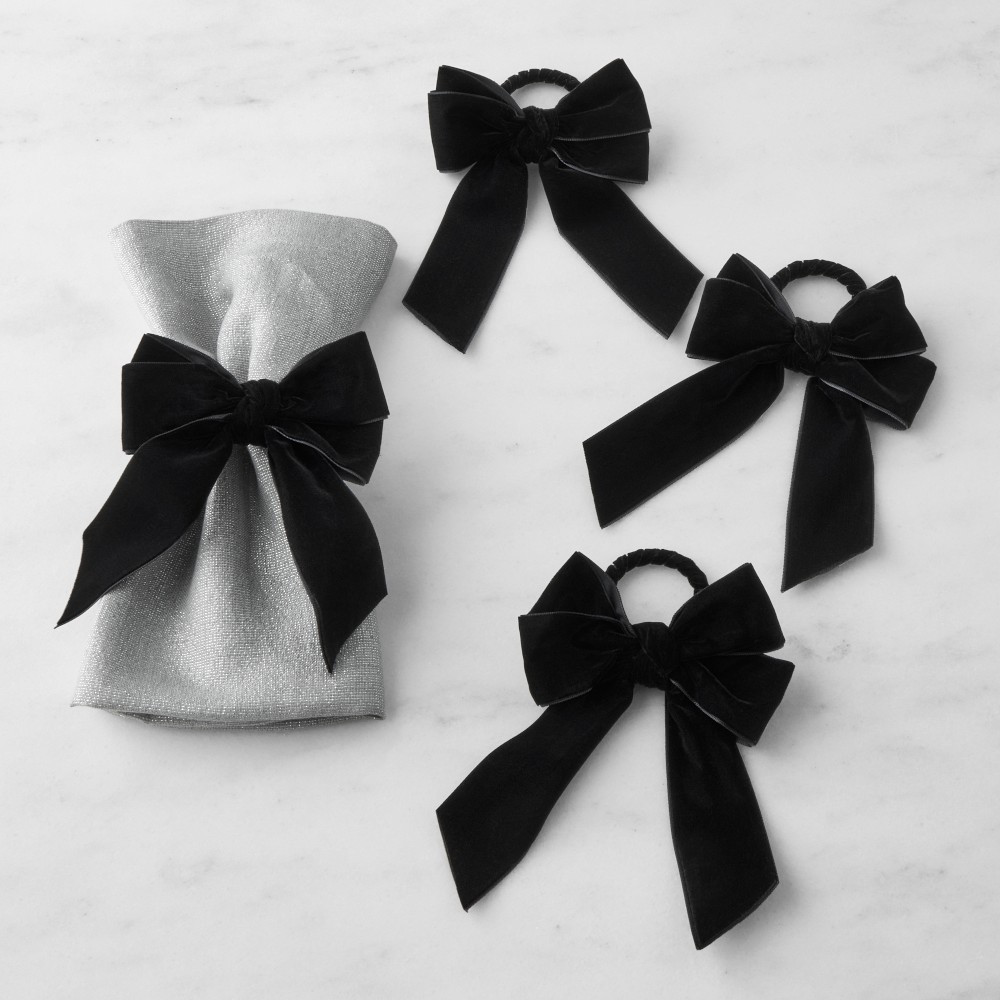 Velvet Bow Napkin Rings, Set of 4 | Williams-Sonoma