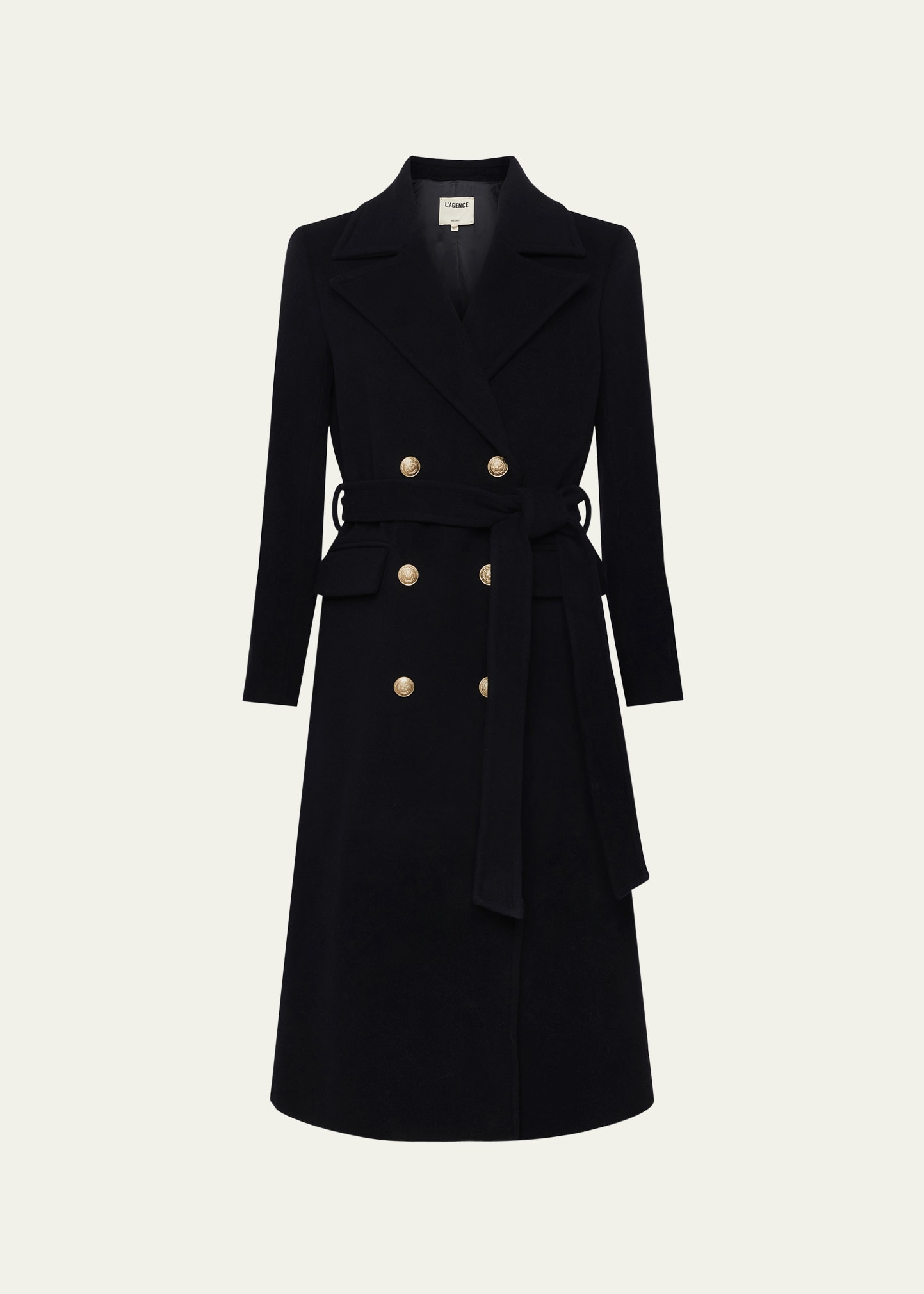 L'Agence Olina Double-Breasted Belted Coat | Bergdorf Goodman