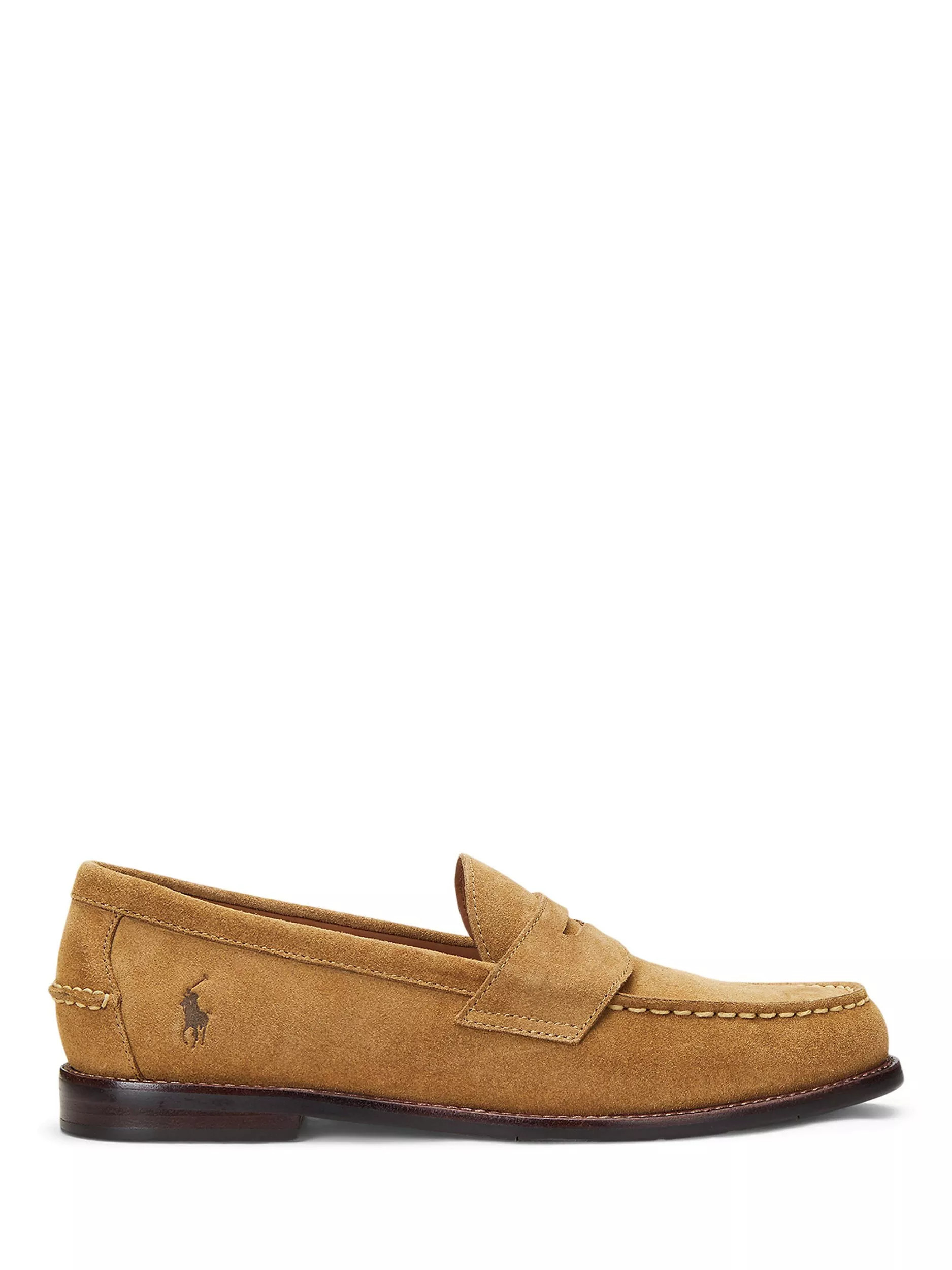 Ralph Lauren Penny Suede Loafers, Tan | John Lewis (UK)
