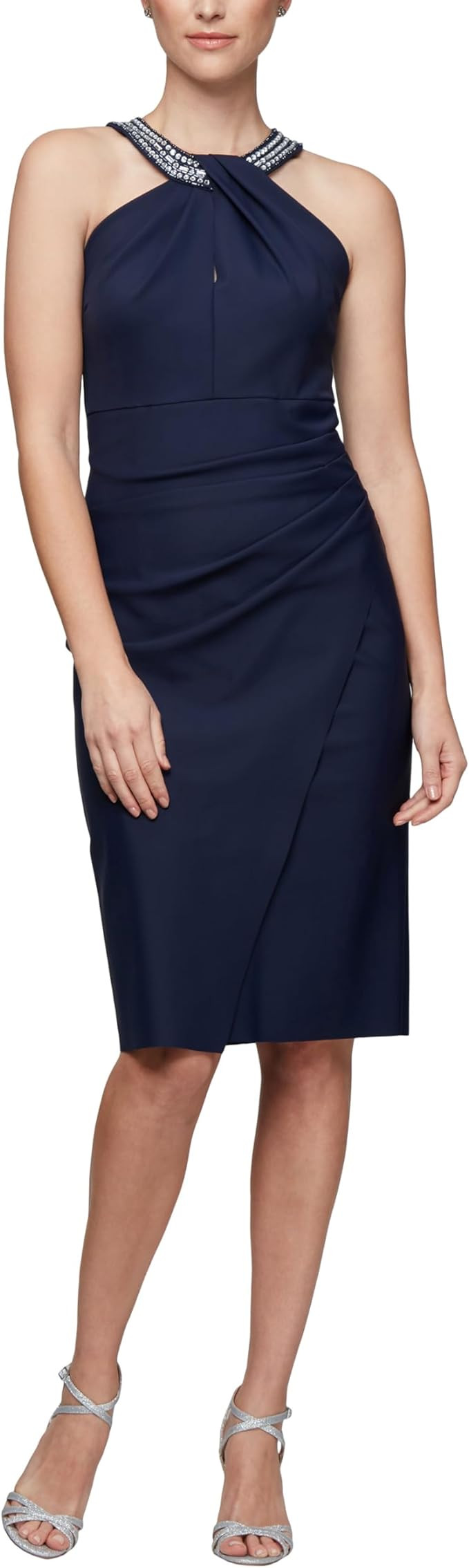 Alex Evenings Women's Short Sheath Slimming Stretch Halter Neck Dress | Amazon (US)