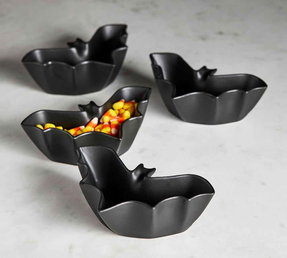 HomeHolidaysHalloweenBat Shaped Stoneware Condiment Bowls - Set of 4 | Pottery Barn (US)