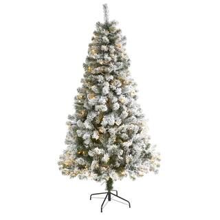 6ft. Pre-Lit Flocked West Virginia Fir Artificial Christmas Tree, Clear LED Lights | Michaels Stores