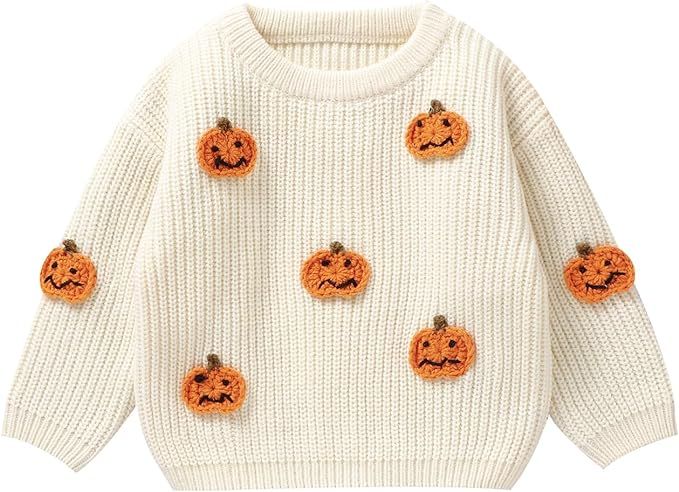 MAYUMMPY Toddler Baby Boy Girl Halloween Sweater Pumpkin Warm Pullover Sweatshirt Knitwear Knitte... | Amazon (US)