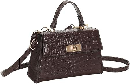 SweatyRocks Women's Crocodile Purses Top Handle Satchel Small Crossbody Bag | Amazon (US)
