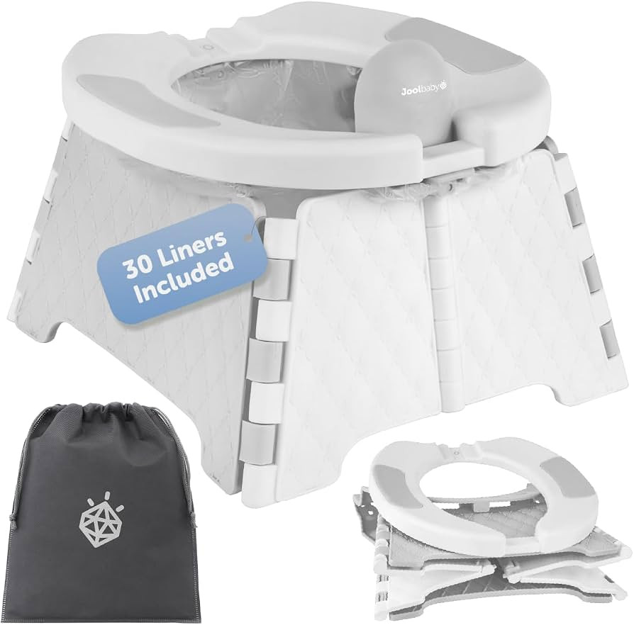 Jool Baby Portable Potty Training Chair with Travel Bag and 30 Liners, Foldable, Indoor/Outdoor U... | Amazon (US)