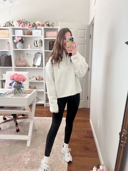 My cozy pullover is 40% off! Love the quality of this brand - wearing size S. Socks are very similar to the TNA socks from Aritzia but are only $18/6 pairs on Amazon!