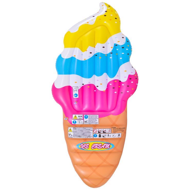 Pool Central 5.5' Inflatable Pink and Blue Jumbo Ice Cream Cone Pool Float | Target