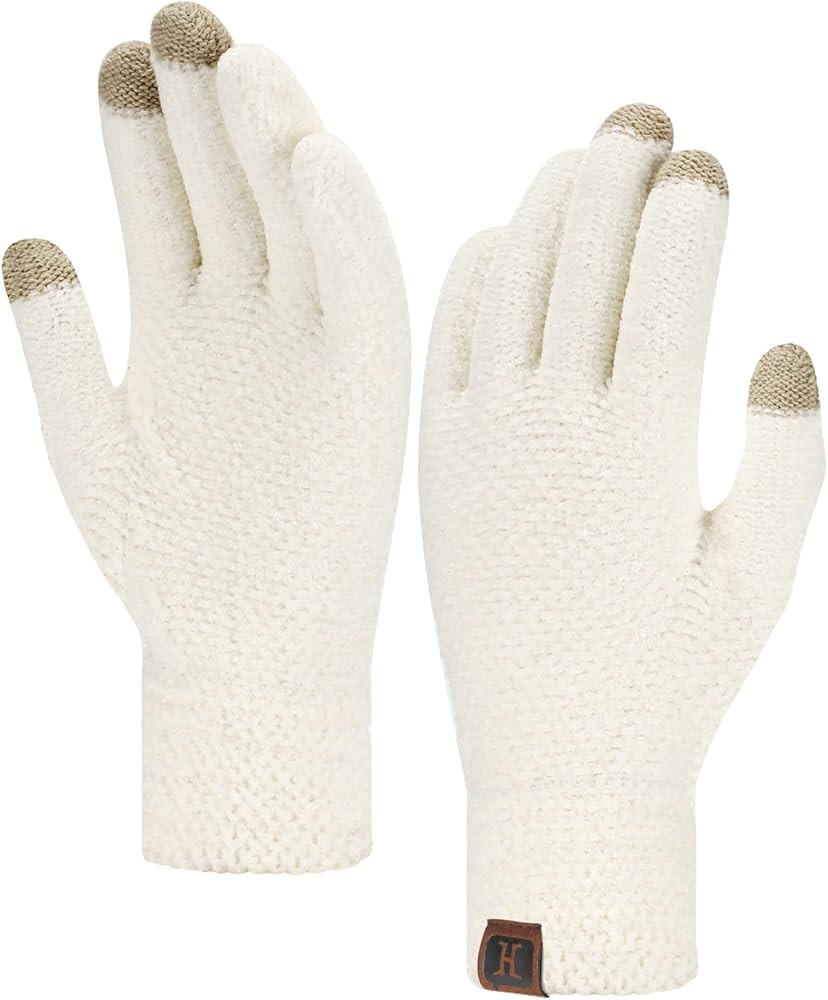 FZ FANTASTIC ZONE Womens Winter Touchscreen Gloves for Cold Weather, Chenille Warm Knit Gloves | Amazon (US)