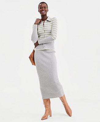 Collared Cardigan Sweater & Sweater Skirt Set, Macy's Exclusive | Macy's