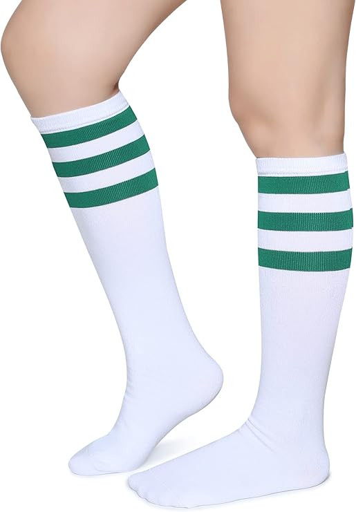 Pareberry Triple Stripes Soft Cotton Knee High Tube Socks for Men and Women | Amazon (US)