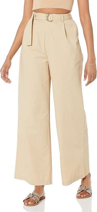 The Drop Women's Kellie Pull-on Belted Wide Leg Pant | Amazon (US)