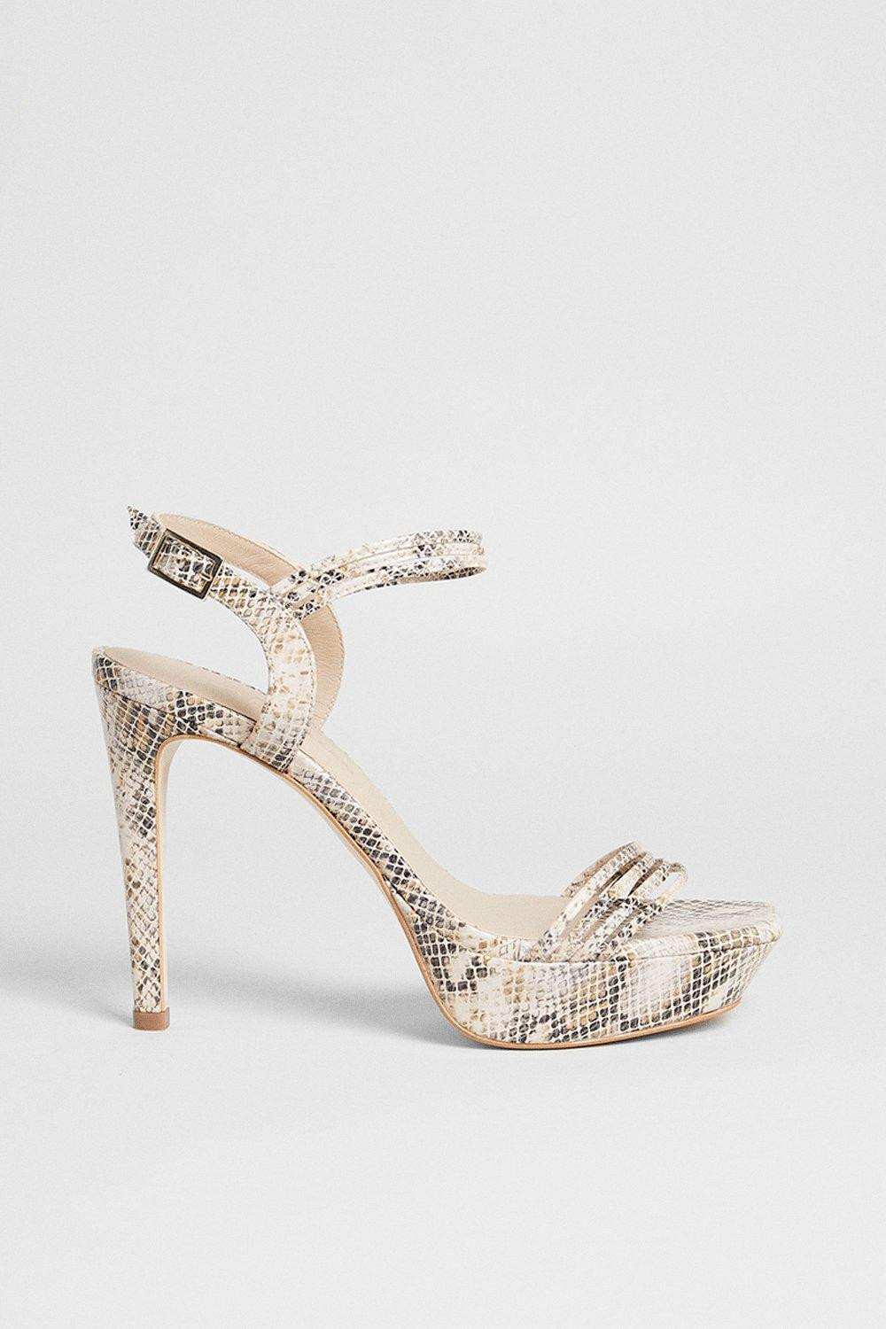 Metallic Strappy Platform Sandals | Karen Millen US