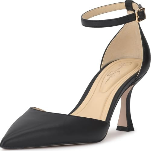 Jessica Simpson Foxena Pointed Toe Ankle Strap Pump, Black, 8.5 | Amazon (US)
