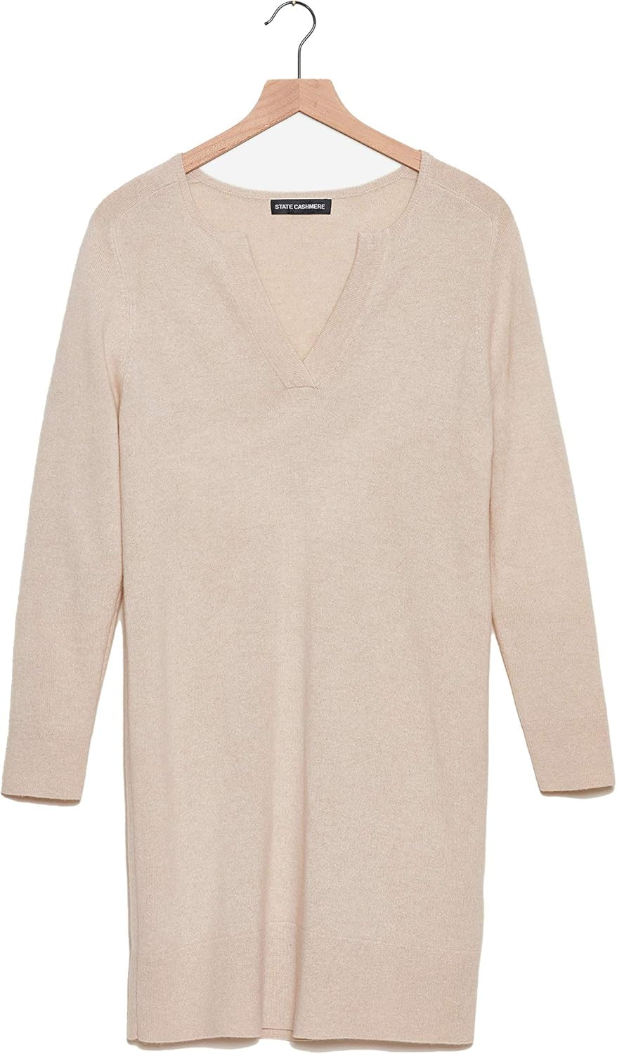 State Cashmere V-Neck Tunic Dress 100% Pure Cashmere Long Sleeve Pullover Sweater for Women | Amazon (US)