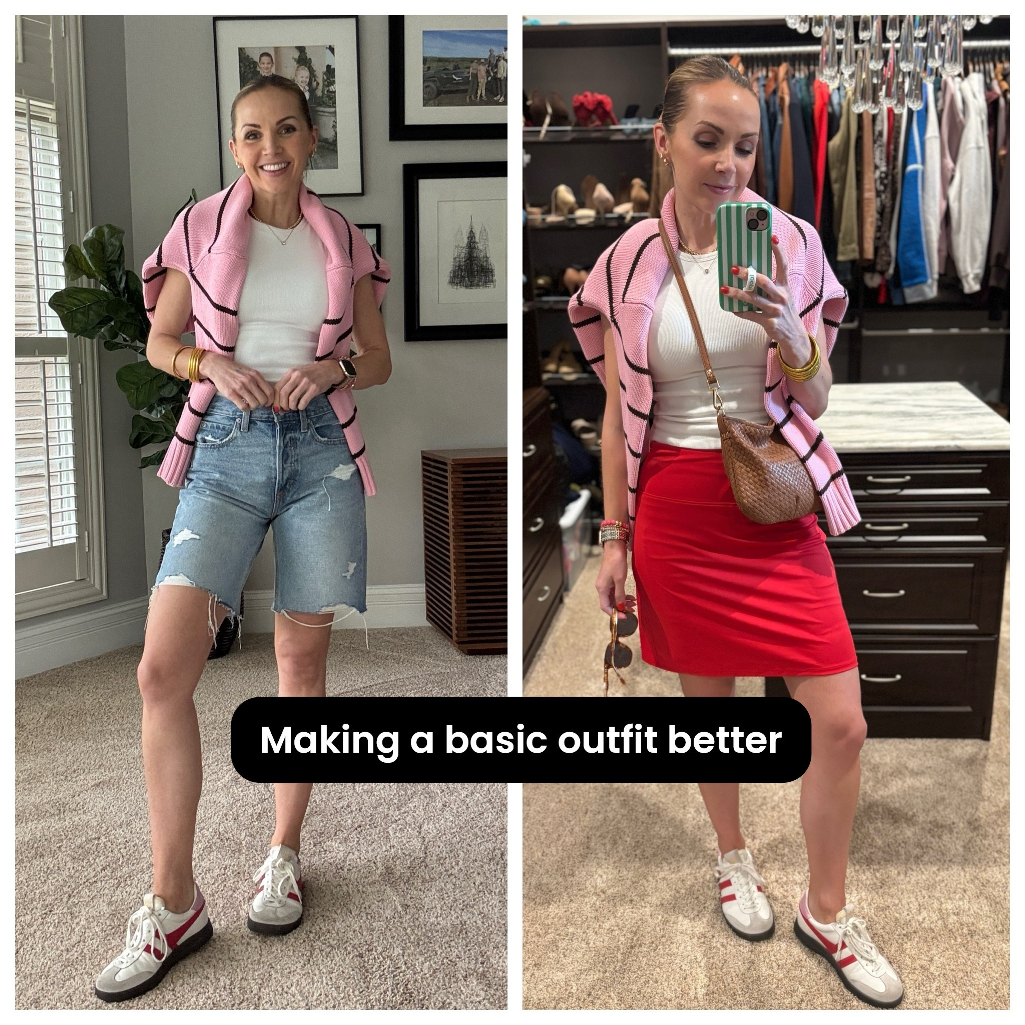 If you’re throwing on a basic tank and a pair of shorts, here are a few ways to make the outfit more interesting!