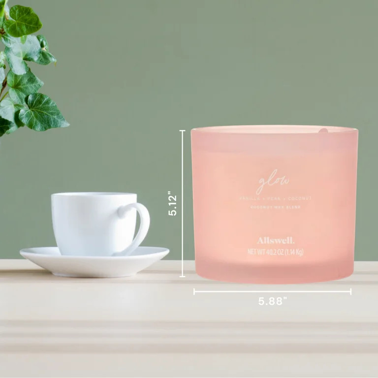 Allswell Glow (Vanilla + Pear + Coconut) Scented 4-Wick Spa Jar Candle 40.2oz. | Walmart (US)