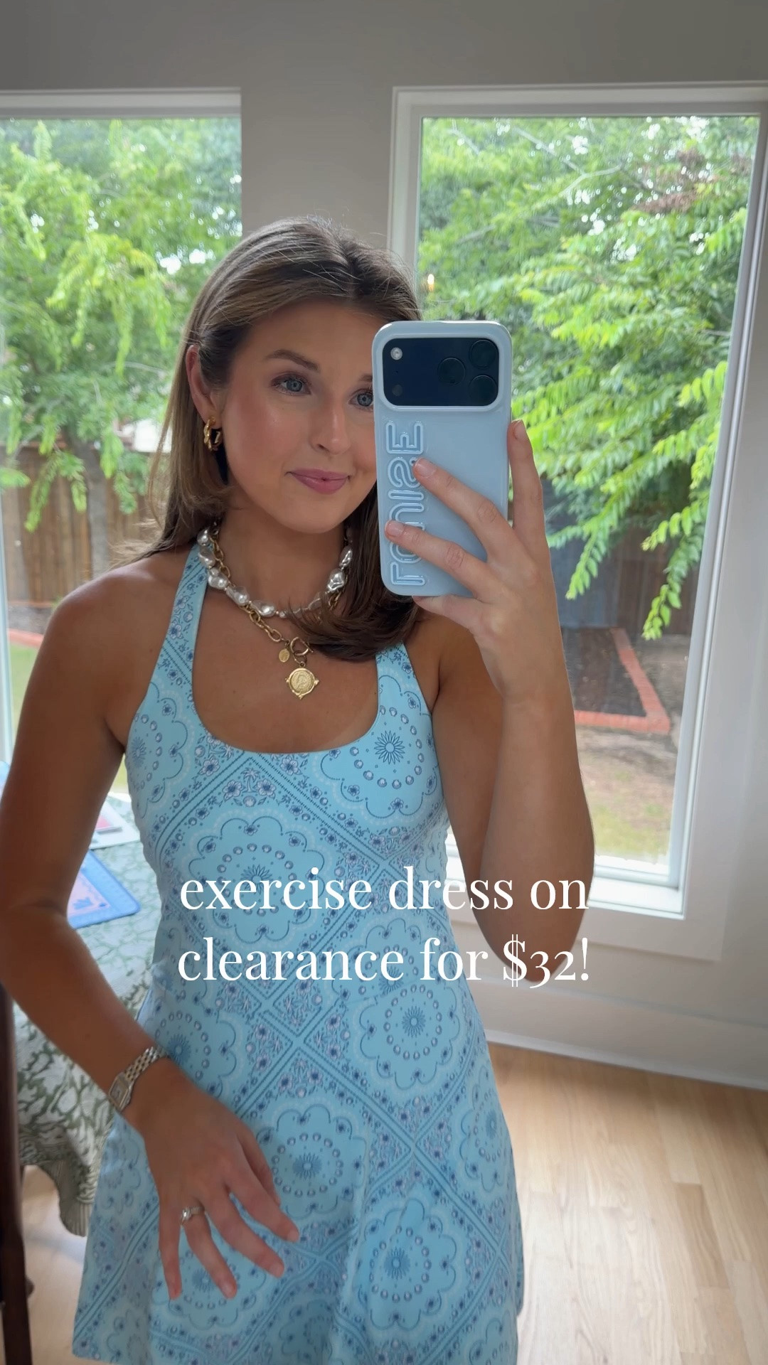 One of my fave exercise dresses on clearance for $32! Wearing a S - very stretchy!