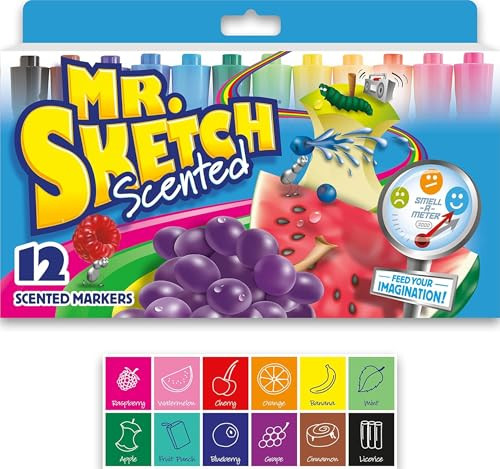 Mr. Sketch Scented Markers, Chisel Tip, Assorted Colors, 12 Count - Fun for Kids, Coloring, Spark... | Amazon (US)