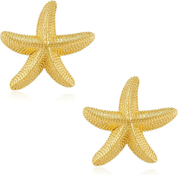 LILIE&WHITE Conch Sell Gold Earrings - Women's Love Knot & Angel Wings Stud Earrings | Amazon (US)