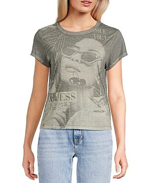 Guess Summer Vibes Short Sleeve Burnout T-Shirt - S | Dillard's