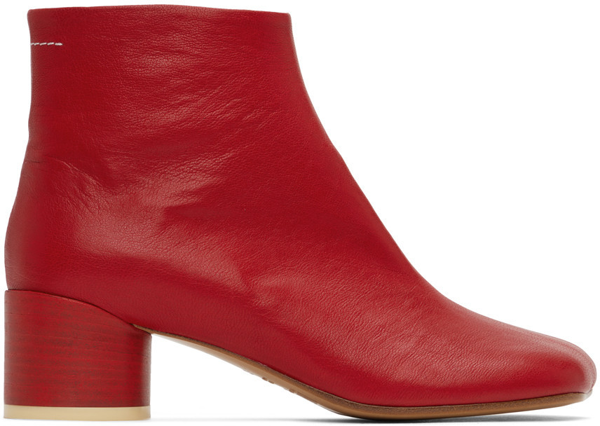 MM6 Maison Margiela Red Anatomic 45 Boots | SSENSE