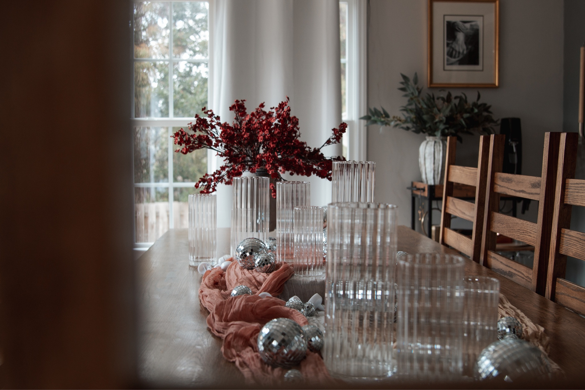 The only thing that beats the dining room view right now is when the sun shines in during the afternoon and the disco balls all shimmer💞🪩

#LTKSpringSale #LTKhome #LTKfindsunder50