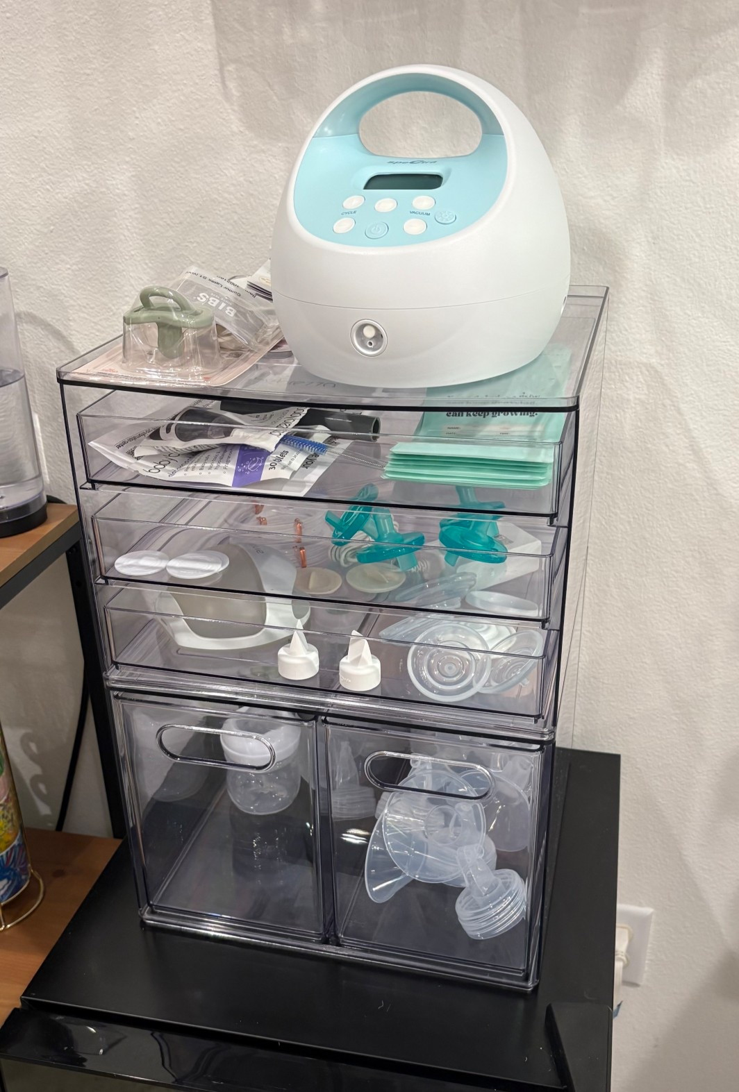 Nesting is in full force. Bottle and pumping organization station complete! 

First time mom. Spectra. Dr. Brown’s. 

#LTKmomlife #LTKFindsUnder50 #LTKBump