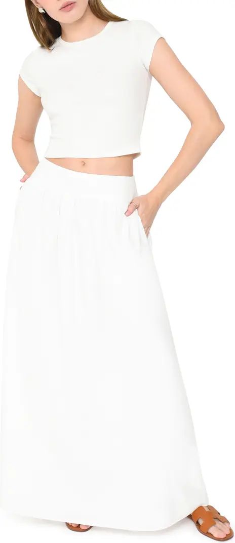 Nicole Pleated Cotton Maxi Skirt | Nordstrom