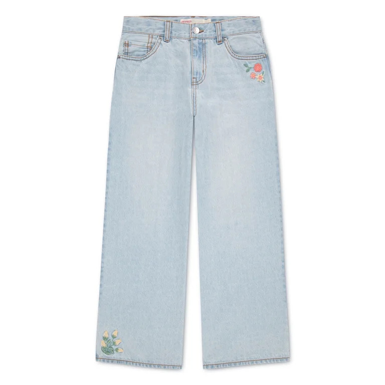 Levi Strauss Signature Girls Floral Baggy Jeans, Sizes 5-18 | Walmart (US)