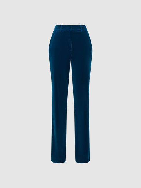 Reiss Blue Ivy Velvet Flared Suit Trousers | Reiss UK
